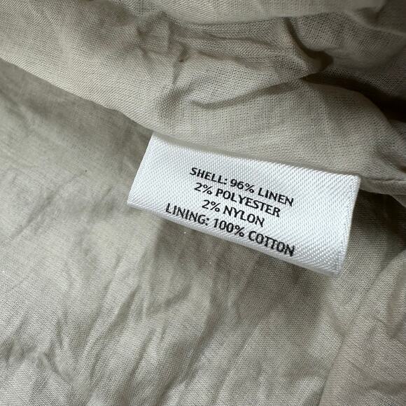 Eileen Fisher Jacket Womens Small Beige Natural Twinkle Linen Metallic Coastal - Picture 5 of 10